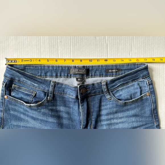 Judy Blue Relaxed Fit Straight Leg Jeans Women 31 Dark Blue Stretch JB82103 - Picture 4 of 10